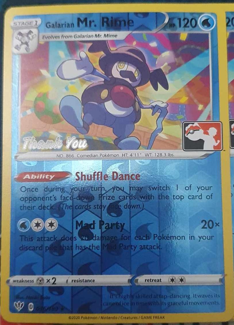 Darkness Ablaze Galarian Mr. Rime [Thank-You] Pokémon card